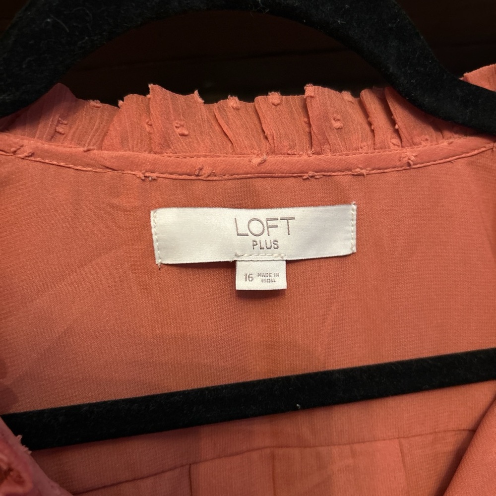 Women's Coral Ruffled Blouse - Picture 2 of 5